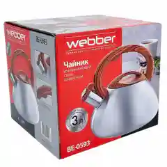 Чайник WEBBER BE-0593 и BE-0587 из нержавеющей стали со свестком объем 3л