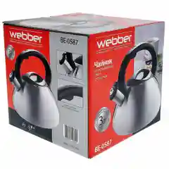 Чайник WEBBER BE-0593 и BE-0587 из нержавеющей стали со свестком объем 3л