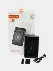 Черный повербанк с беспроводной зарядкой Power bank В11, 5000 mah аккумулятор Demaco