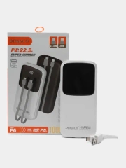 Повербанк Быстрая зарядка Quick Charge 3.0А Power bank F6, 10000 mah аккумулятор Demaco