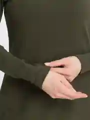 Оливковый платье женское макси, с длинным рукавом