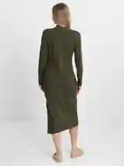 Оливковый платье женское макси, с длинным рукавом