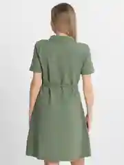 Молочный платье поло женское, с ремешком