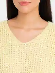 Лимонный свитер женский, вязаный