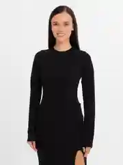 Черный длинное облегающее платье, со шнуровкой