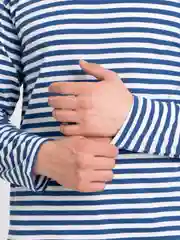 Синий тельняшка мужская, с длинным рукавом
