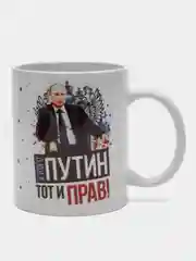 Кружка сувенирная, подарочная с принтом " У кого путин тот и прав "