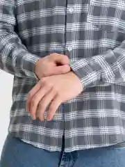 Серый рубашка мужская в клетку