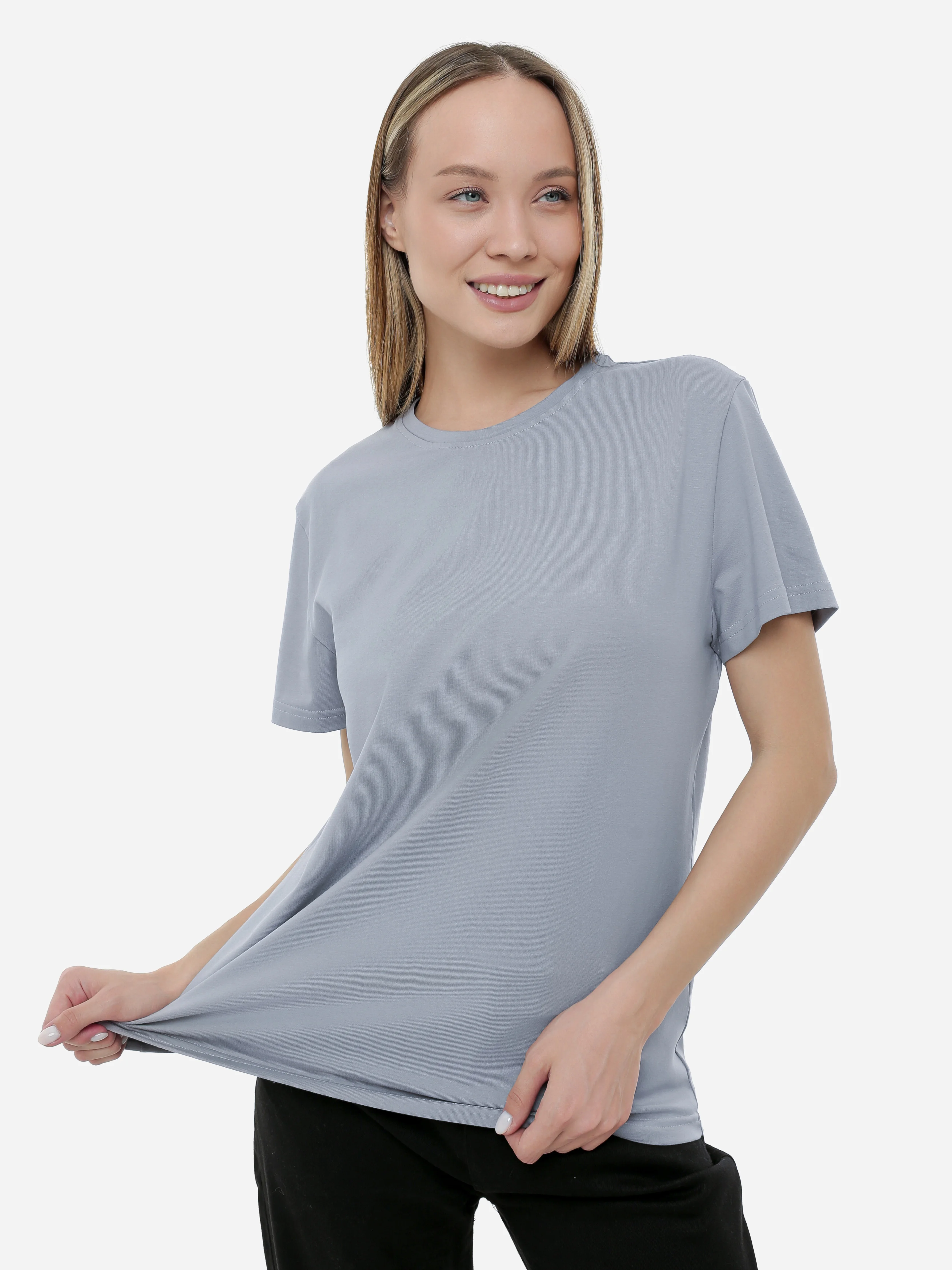 Серебряный футболка базовая хлопок Archive-brand