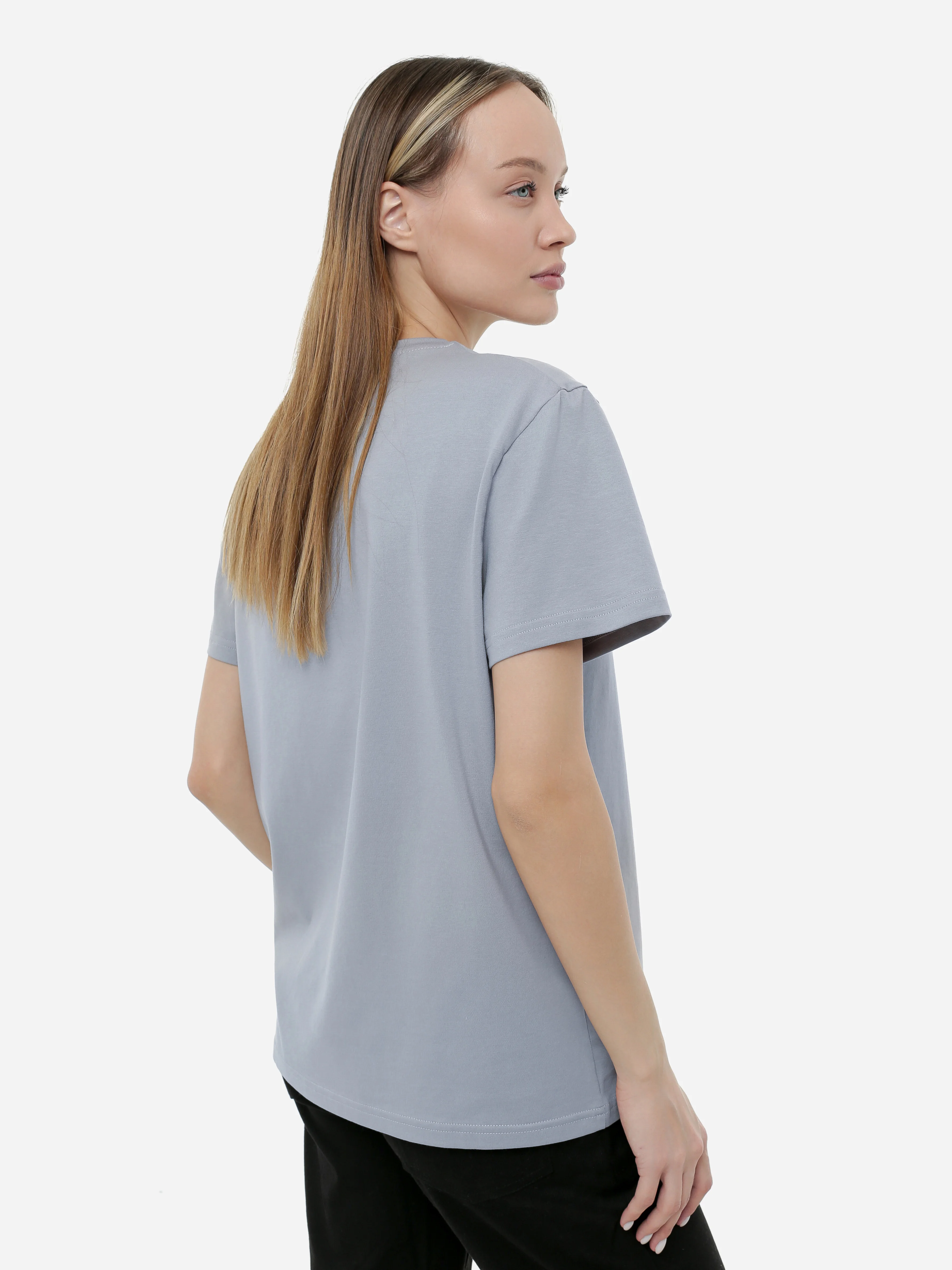 Серебряный футболка базовая хлопок Archive-brand