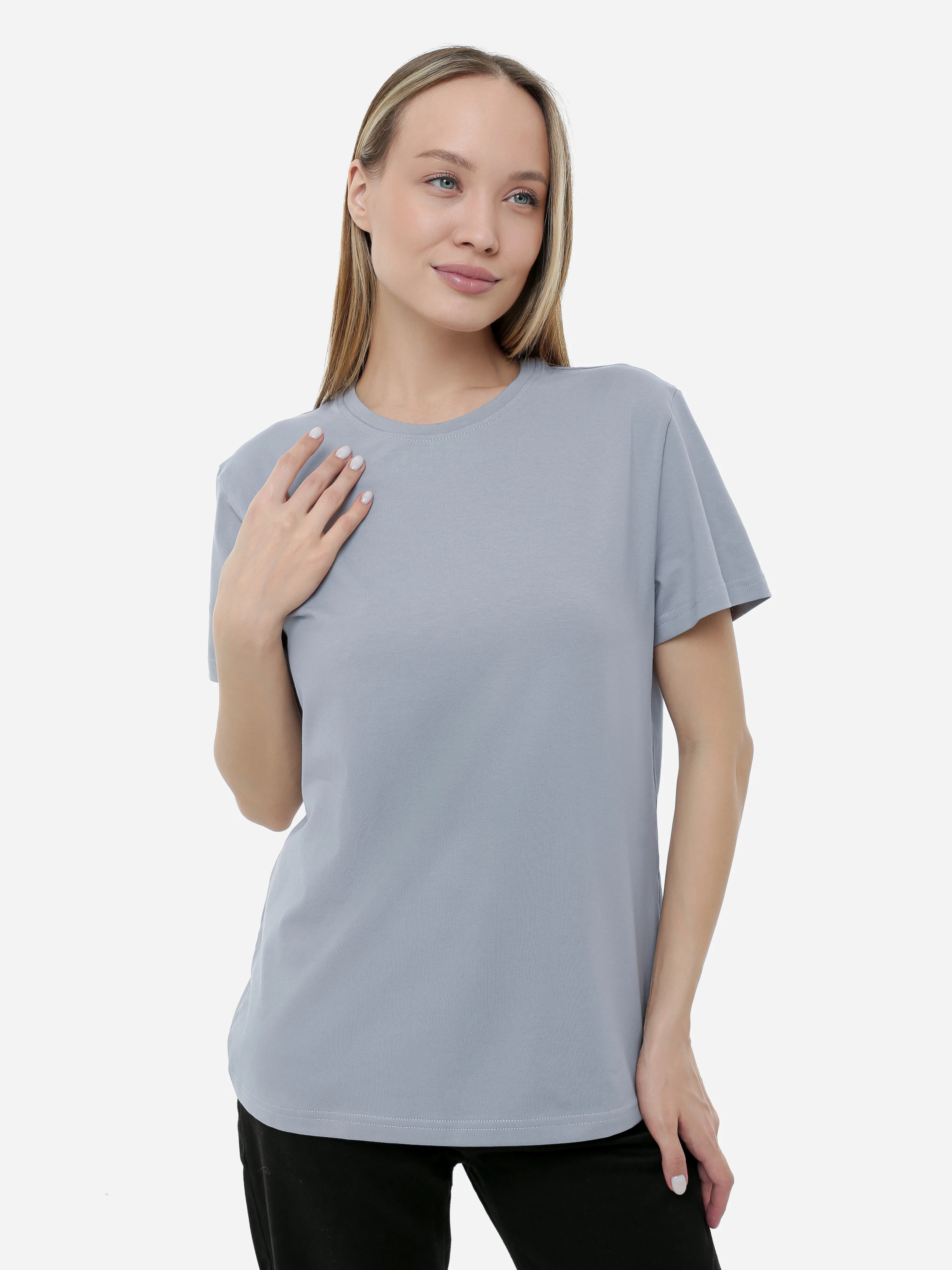 Серебряный футболка базовая хлопок Archive-brand