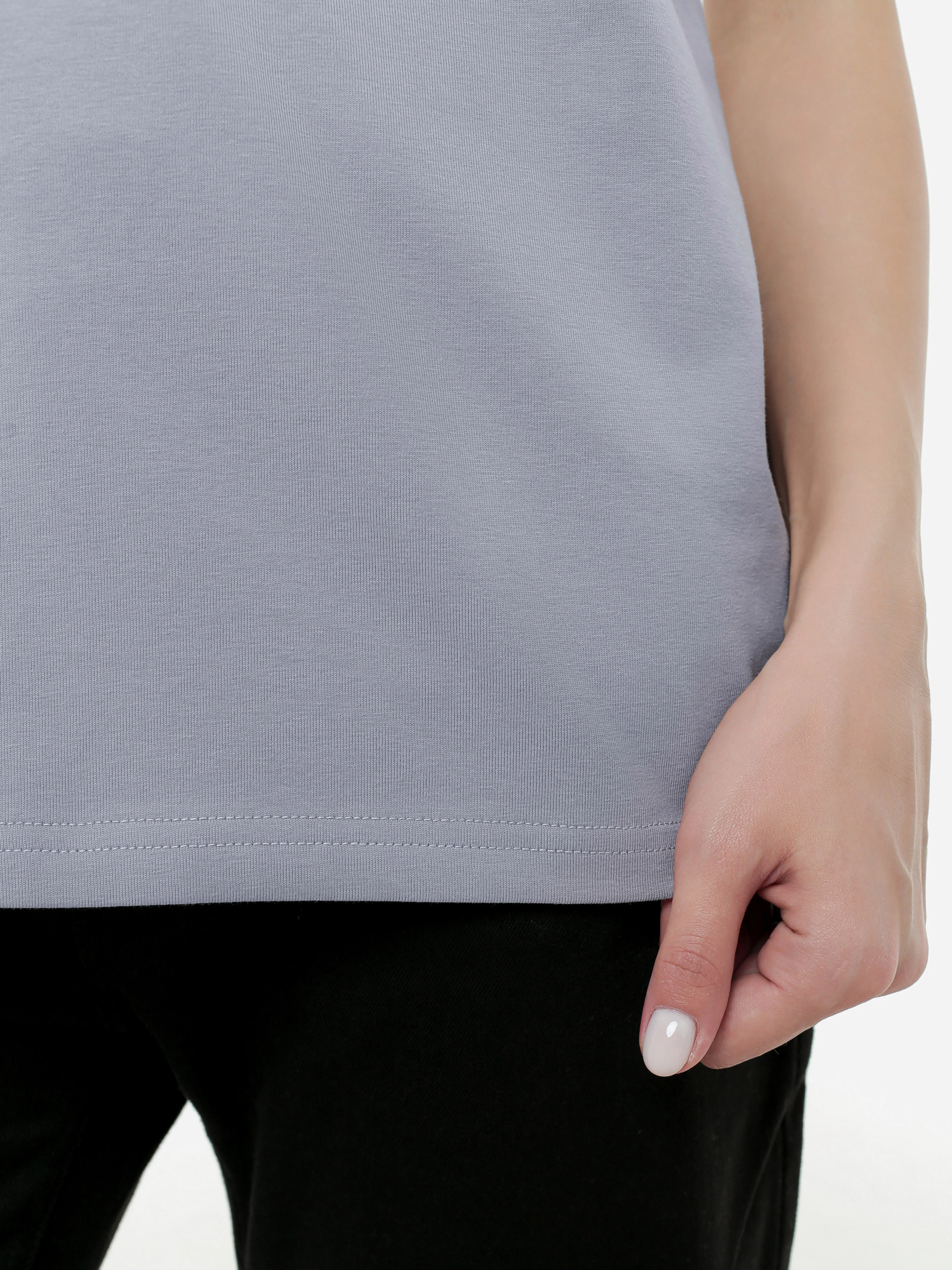 Серебряный футболка базовая хлопок Archive-brand