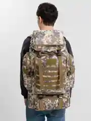 Коричневый походный тактический туристический рюкзак 80 л, большой объем