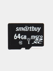 Карта MicroSDXC 64Gb (Class 10) UHS-I SMART BUY USB 2.0