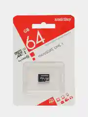 Карта MicroSDXC 64Gb (Class 10) UHS-I SMART BUY USB 2.0
