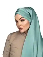 Мятный готовый платок из шелка