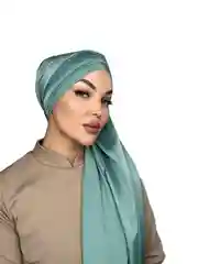 Мятный готовый платок из шелка
