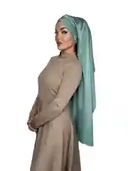 Мятный готовый платок из шелка