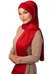 Красный готовый платок из шелка