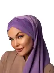 Фиолетовый готовый платок из шелка