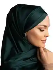 Лесной зеленый готовый платок из шелка