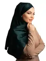 Лесной зеленый готовый платок из шелка