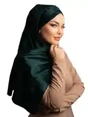 Лесной зеленый готовый платок из шелка