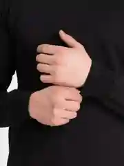 Фуфайка (белье нательное зимнее, С НАЧЕСОМ черное, ФУТЕР 100% ХБ)