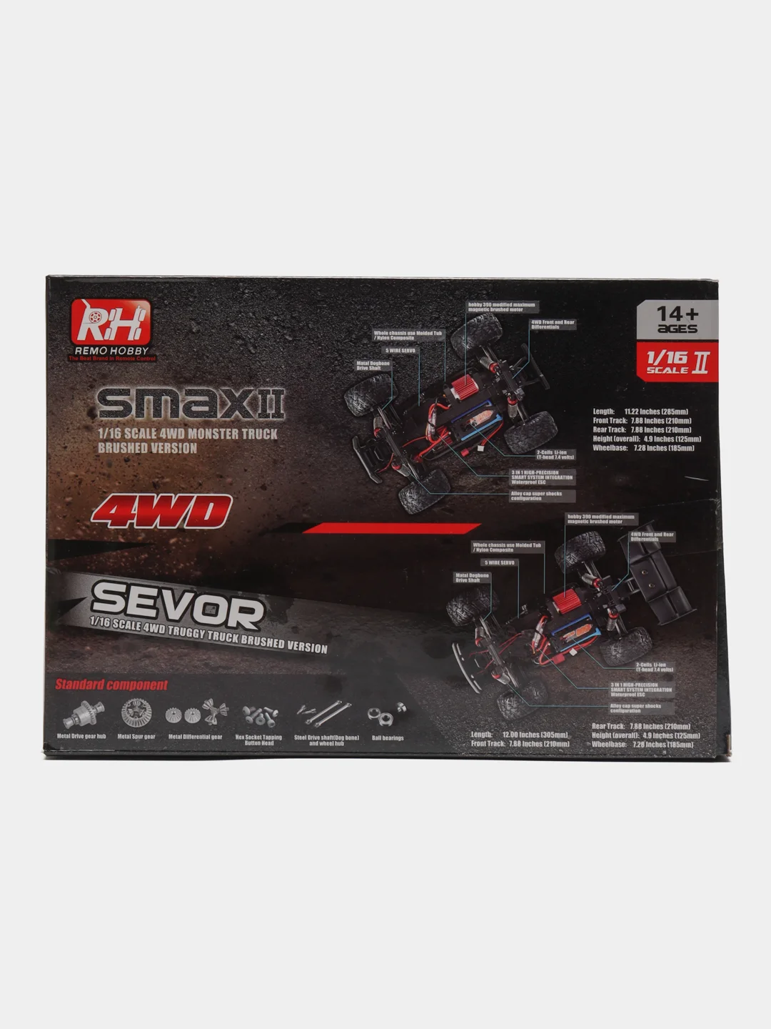 Радиоуправляемый монстр Remo Hobby SMAX 2 4WD 2.4G 1/16 RTR RH1631, масштаб 1:16, синий