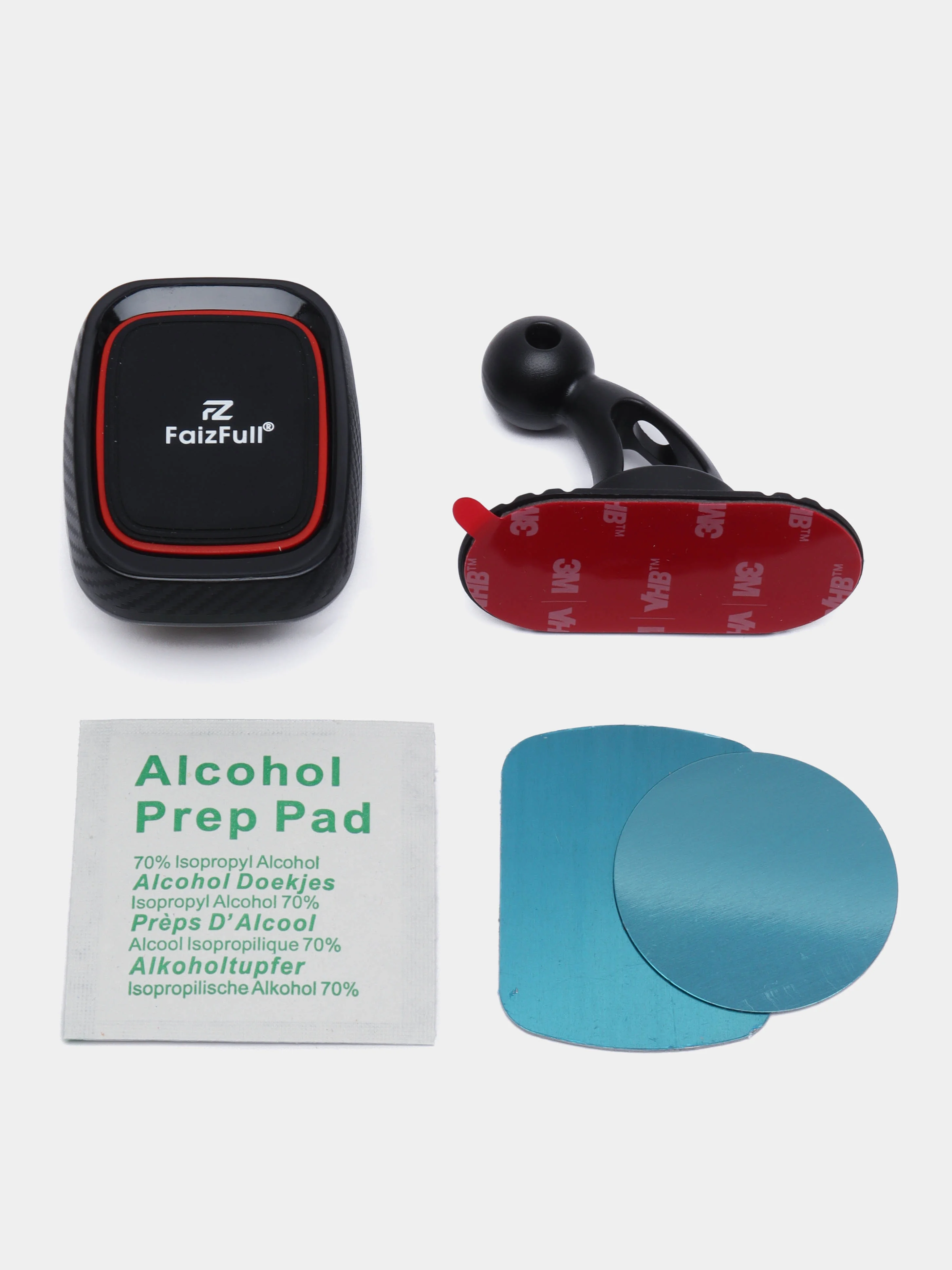 Черный магнитный держатель для телефона FaizFull F64, в машину, регулируемый, усиленные магниты