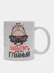Кружка сувенирная, подарочная с принтом " Кружка руководителя. Забыли кто тут главный?