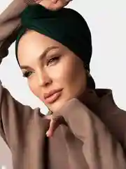 Тёмно-зелёный палантин трикотажный Калифорния