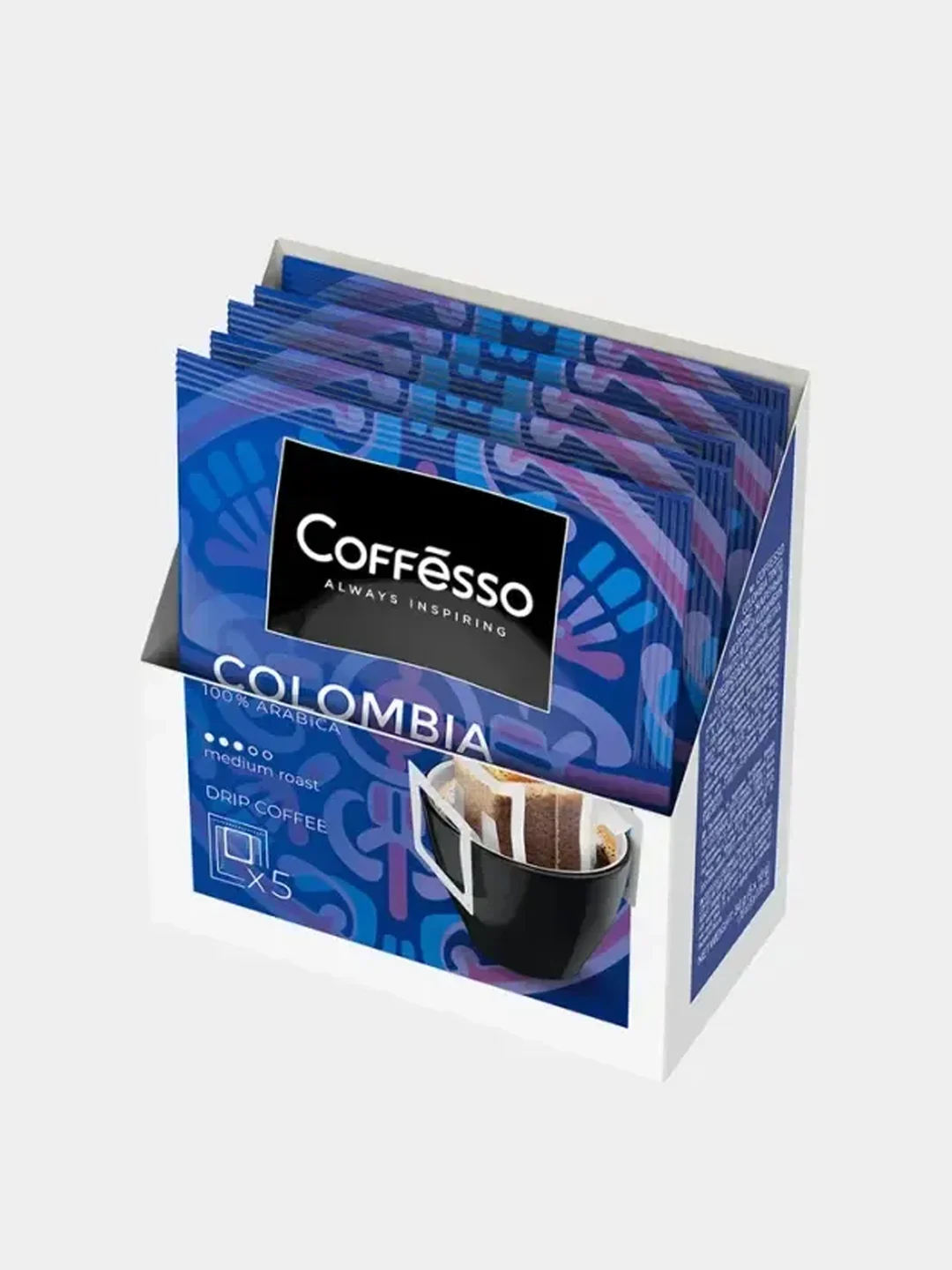 Кофе молотый для чашки Coffesso Colombia Tinto в дрип-пакетах 5х10 г