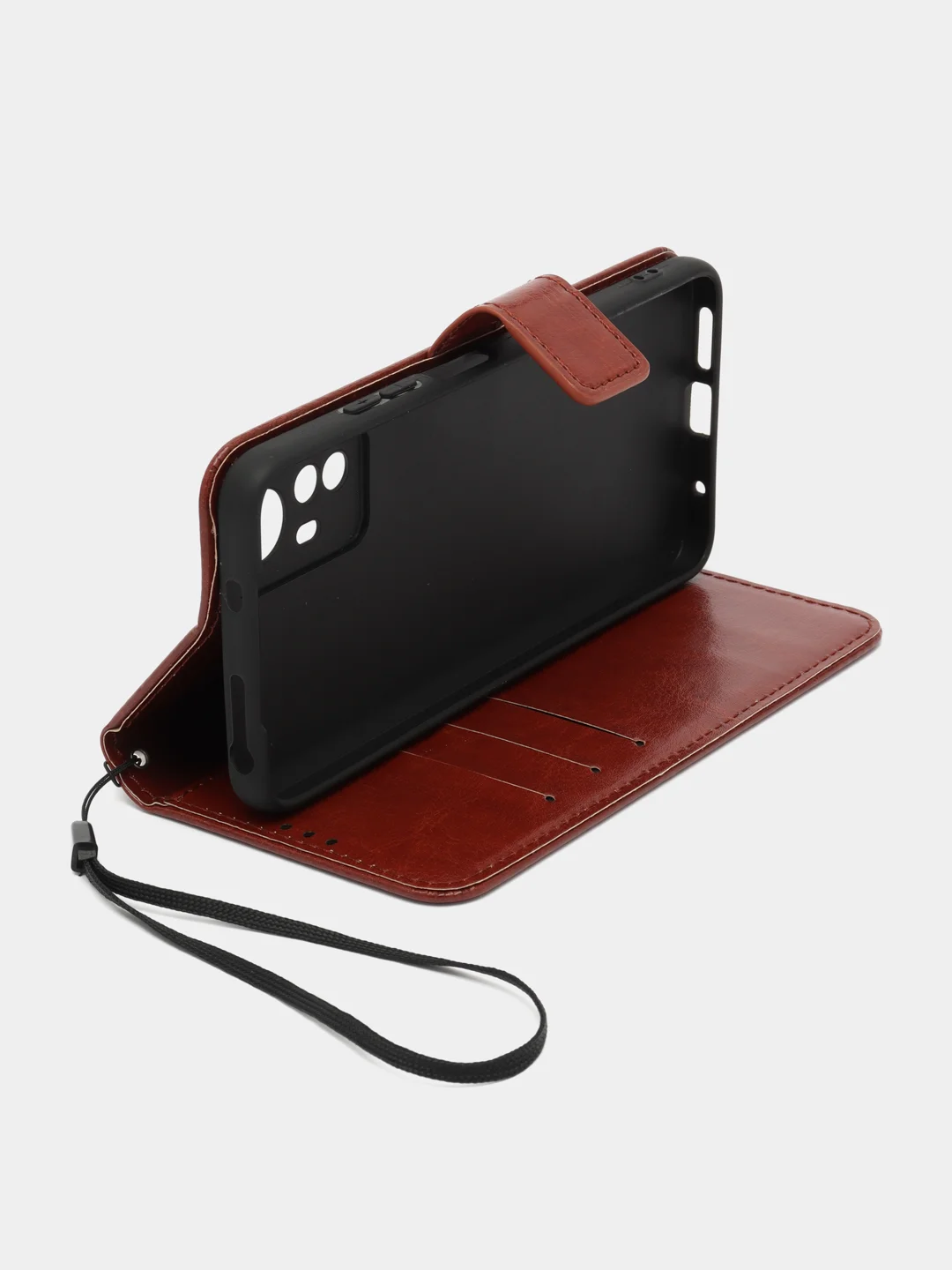 Багровый чехол-книжка с магнитной застежкой для Xiaomi Redmi Note 12S (Сяоми Редми Ноут 12С)