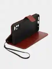 Багровый чехол-книжка с магнитной застежкой для Xiaomi Redmi Note 12S (Сяоми Редми Ноут 12С)