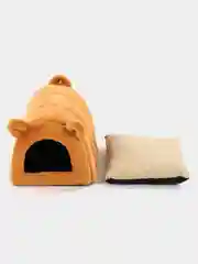 Рыжий мягкий домик для кошек и собак мелких пород, "Клампи Мишка", 35 х 50 х 30 см