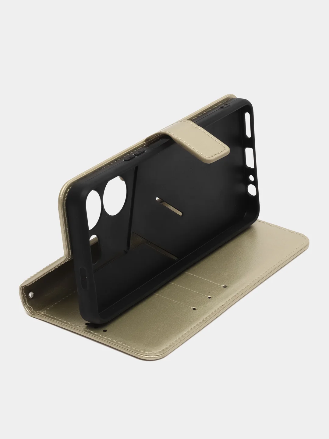 Золотой чехол-книжка с магнитной застежкой для Tecno Pova 5 Pro (Техно Пова 5 Про)
