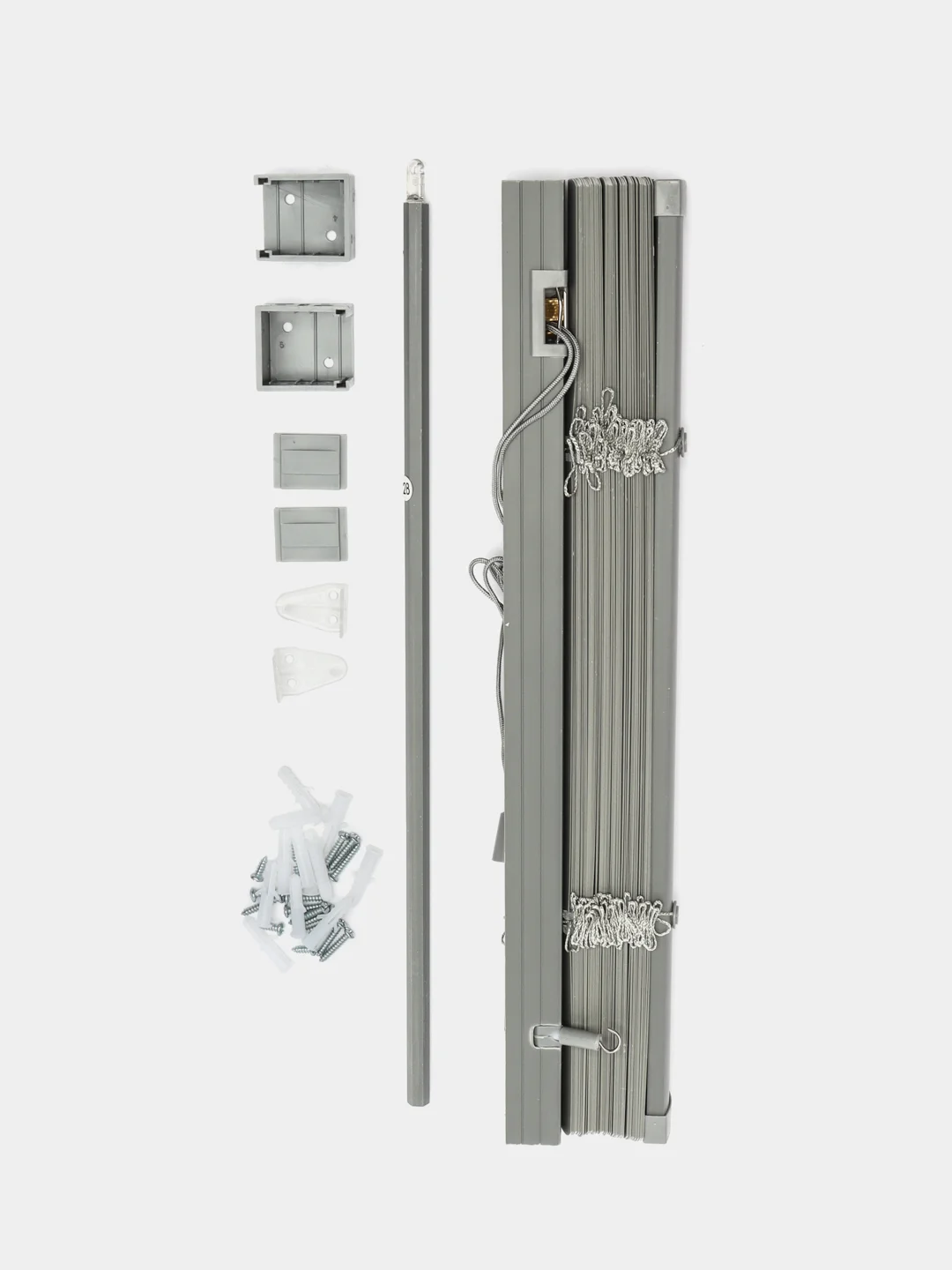 Жалюзи на окна горизонтальные пластиковые серые Brabix 40*155 см, 608609