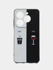 Бирюзовый чехол Tecno Spark 20 / Spark 20C / Spark GO 2024 / Infinix Smart 8 / HOT 40i, с принтом