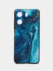 Тёмно-бирюзовый чехол для Xiaomi Redmi 13C 4G / Poco C65 (Сяоми Редми 13С/Поко С65) с принтом, с рисунком