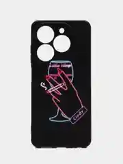 Голубой чехол Tecno Spark 20 / Spark 20C / Spark GO 2024 / Infinix Smart 8 / HOT 40i, с принтом