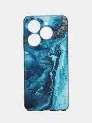 Тёмно-бирюзовый чехол Tecno Spark 20 / Spark 20C / Spark GO 2024 / Infinix Smart 8 / HOT 40i, с принтом