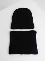 Черный шапка и снуд для мальчика, на флисе