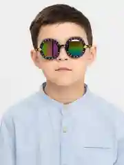Синий очки солнцезащитные, детские, круглые