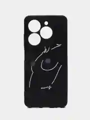 Бежевый меланж чехол Tecno Spark 20 / Spark 20C / Spark GO 2024 / Infinix Smart 8 / HOT 40i, с принтом