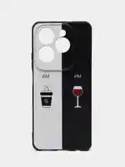 Бирюзовый чехол для Infinix Hot 40 / Hot 40 Pro / Tecno Spark 20 Pro с принтом, с рисунком
