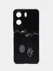 Серый металлик чехол для Xiaomi Redmi 13C 4G / Poco C65 (Сяоми Редми 13С/Поко С65) с принтом, с рисунком