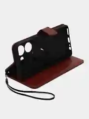 Багровый чехол-книжка с магнитной застежкой для Tecno Pova 5 Pro (Техно Пова 5 Про)