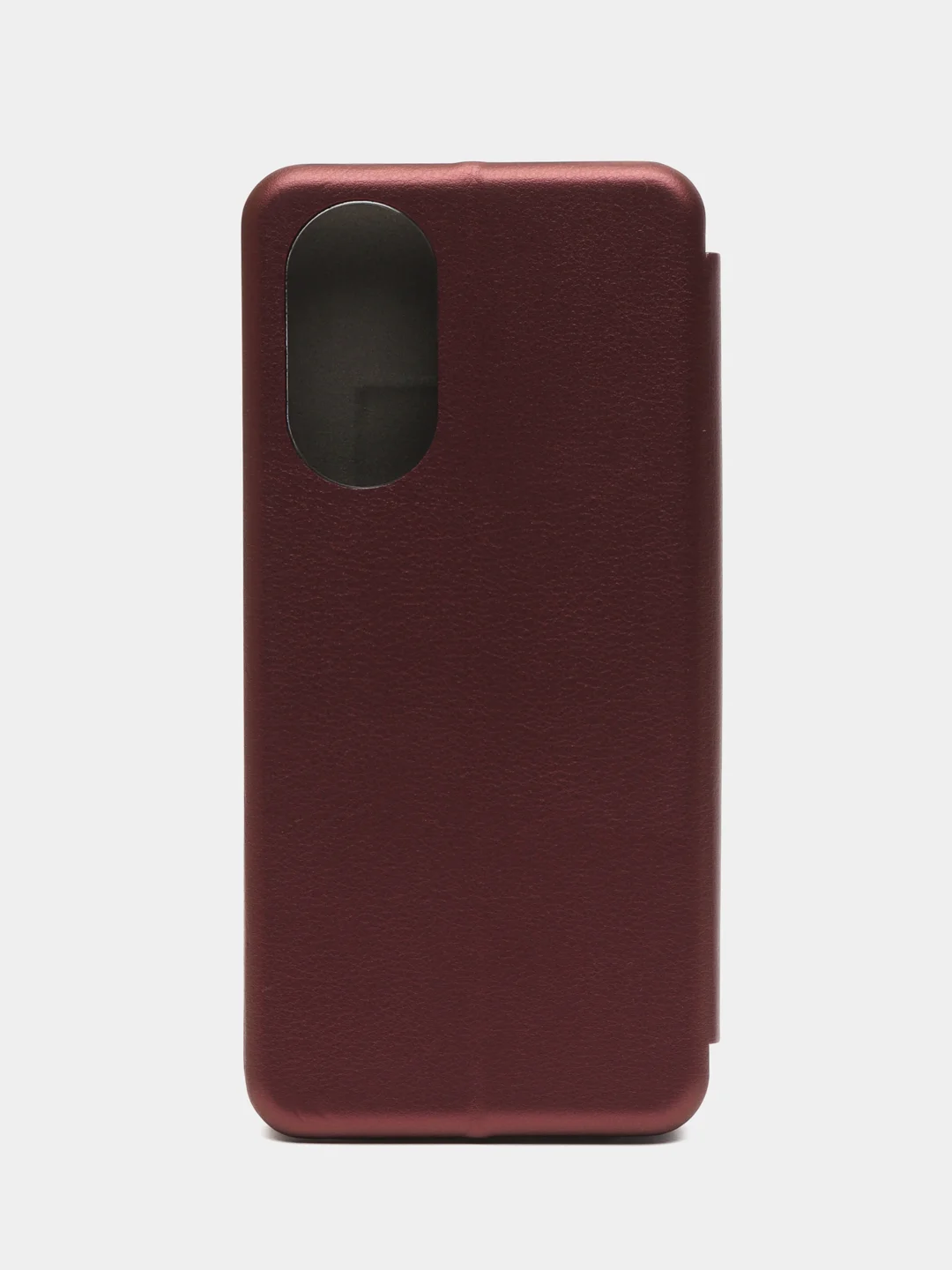 Багровый чехол-книжка для Oppo A58 4G защитный, противоударный, с магнитом, черный