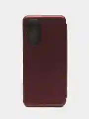 Багровый чехол-книжка для Oppo A58 4G защитный, противоударный, с магнитом, черный